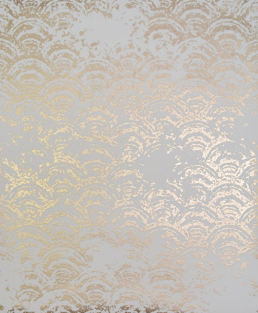 York Wallcoverings Antonina Vella Eclipse White and Gold Wallpaper  Metallics Whites and Off-Whites   - NW3598