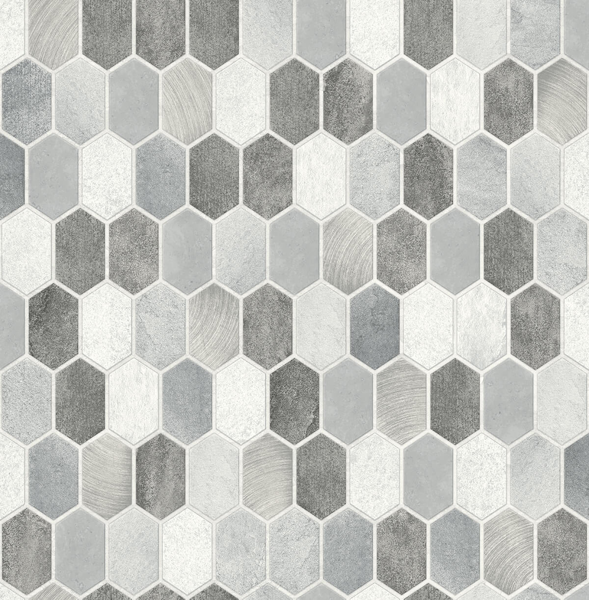 Brushed-Hex-Tile-NextWall-Peel-&-Stick-NW38803