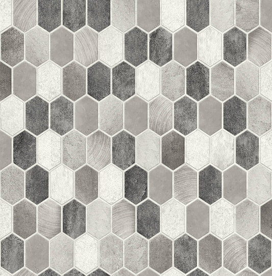 Brushed-Hex-Tile-NextWall-Peel-&-Stick-NW38805