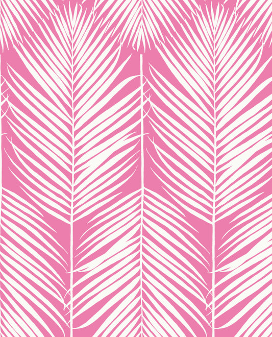 NextWall  Palm Silhouette Botanical Tropical Pink   - NW39801