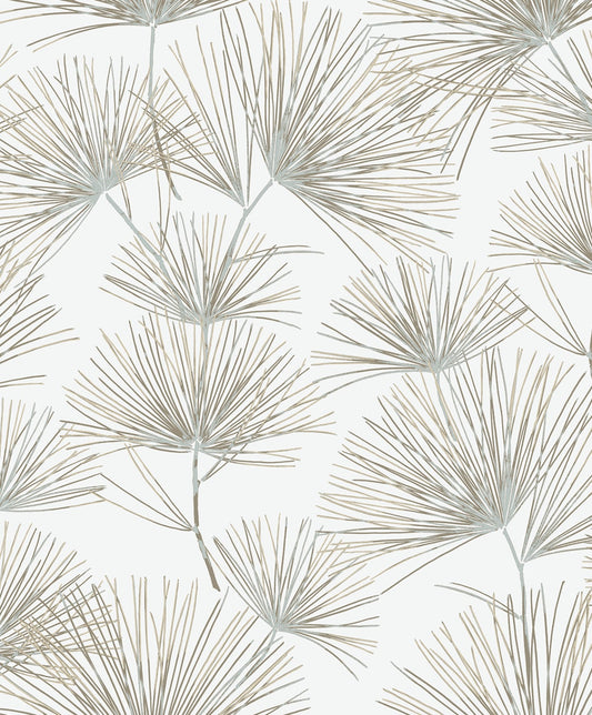 NextWall NextWall Peel & Stick Pine Needles Botanical Contemporary Beige Matte Sidewall - NW52107