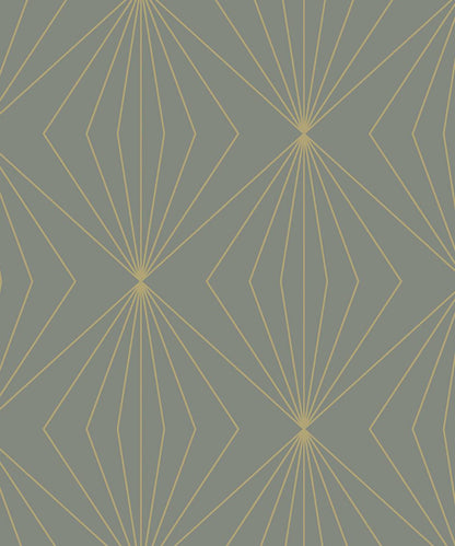 Gem geometric peel & stick wall tile in grey metallic.