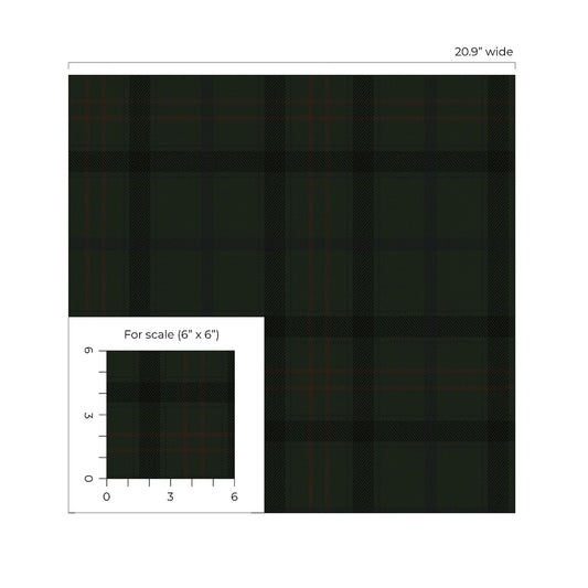 NextWall NextWall Peel & Stick Tailor Plaid Plaid Traditional Beige Matte Sidewall - NW54307