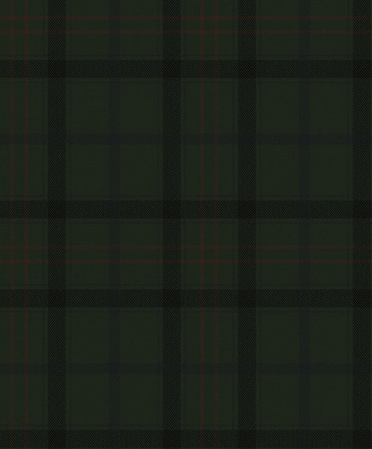 NextWall NextWall Peel & Stick Tailor Plaid Plaid Traditional Green Matte Sidewall - NW54304