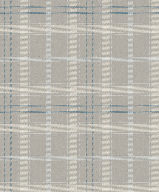 NextWall NextWall Peel & Stick Tailor Plaid Plaid Traditional Grey Matte Sidewall - NW54308