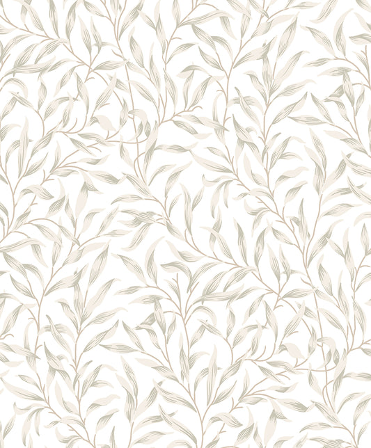 NextWall NextWall Peel & Stick Willow Trail Botanical Vintage Beige Matte Sidewall - NW54706