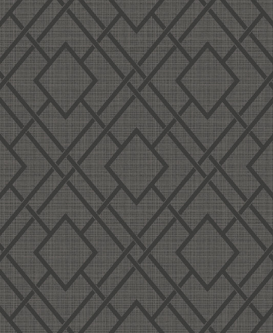 NextWall NextWall Peel & Stick Diamond Trail Geometric Contemporary Grey Metallic Sidewall - NW56210