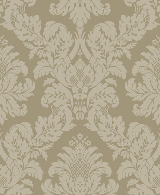 NextWall NextWall Peel & Stick Charnay Damask Damask Transitional Gold Metallic Sidewall - NW56305