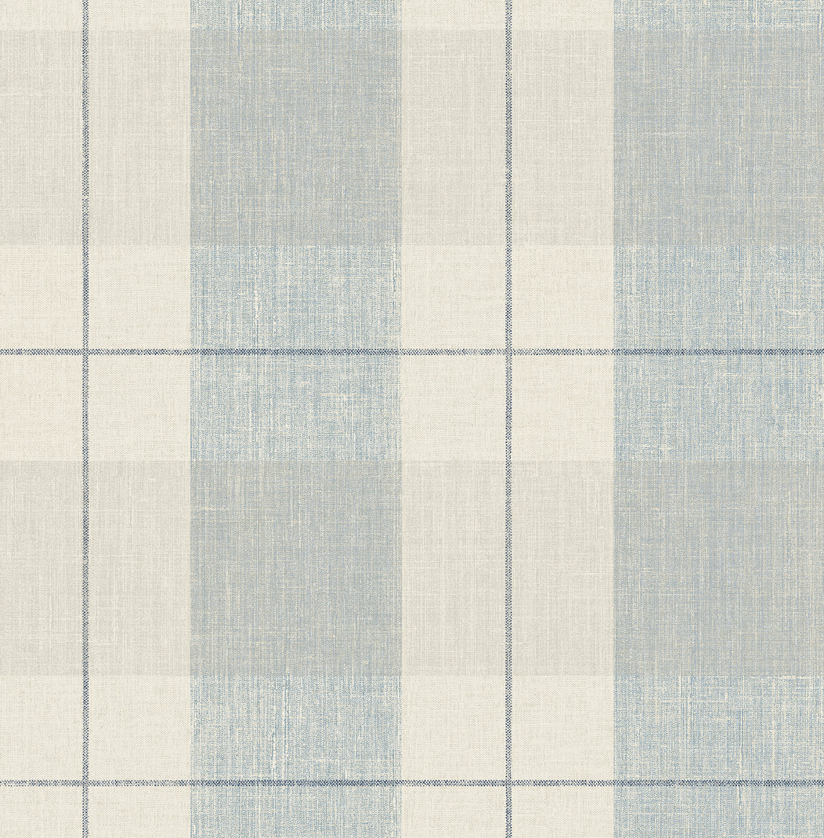 NextWall NextWall Peel & Stick Lenox Hill Plaid Plaid Transitional Blue Satin Sidewall - NW56902