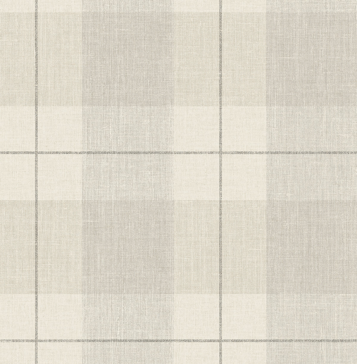 NextWall NextWall Peel & Stick Lenox Hill Plaid Plaid Transitional Beige Satin Sidewall - NW56906