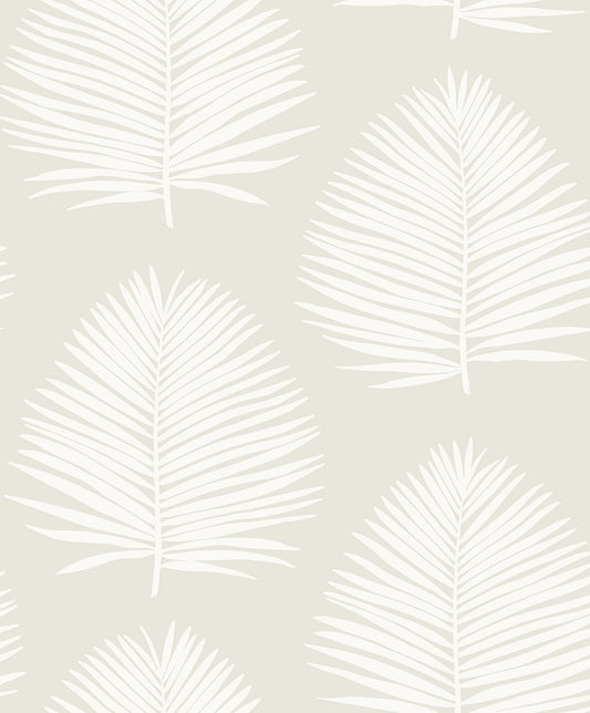 NextWall NextWall Peel & Stick Island Palm Botanical Coastal Off-White Matte Sidewall - NW57100