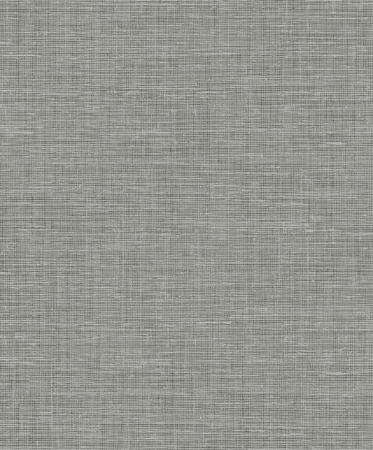 NextWall NextWall Peel & Stick Silas Faux Linen Faux Contemporary Grey Matte Sidewall - NW57808