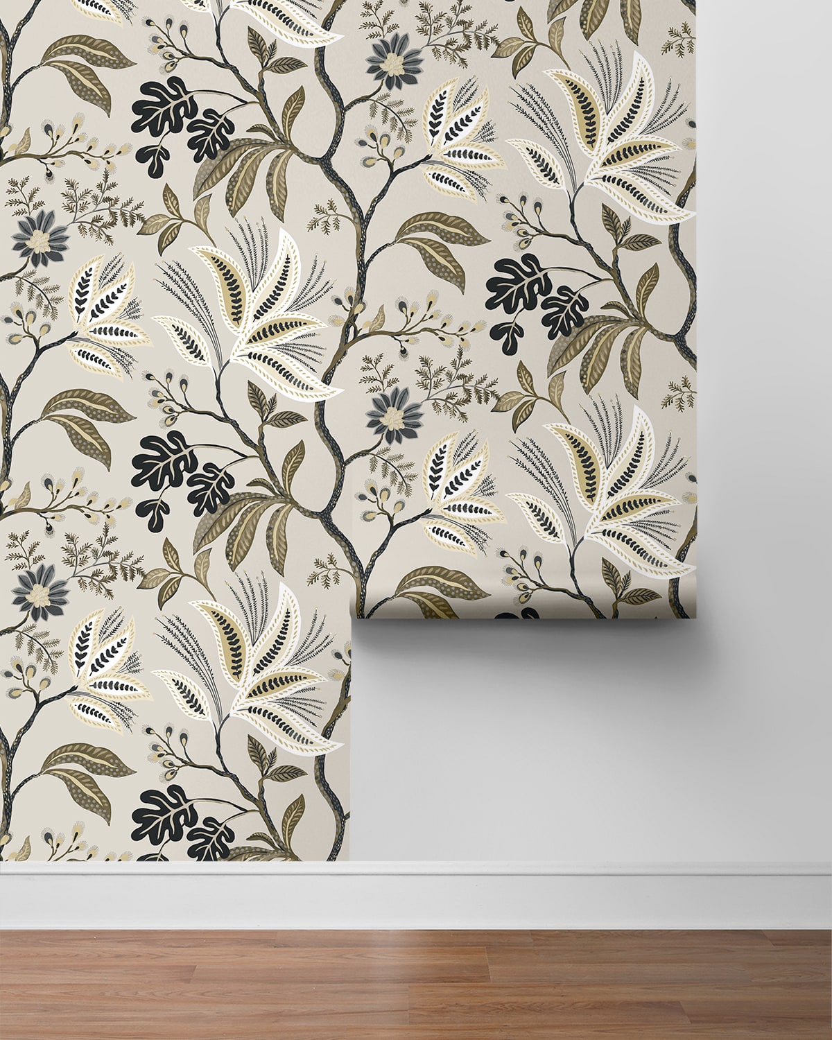 NextWall  Forest Flourish Botanical Contemporary Grey   - NW57908