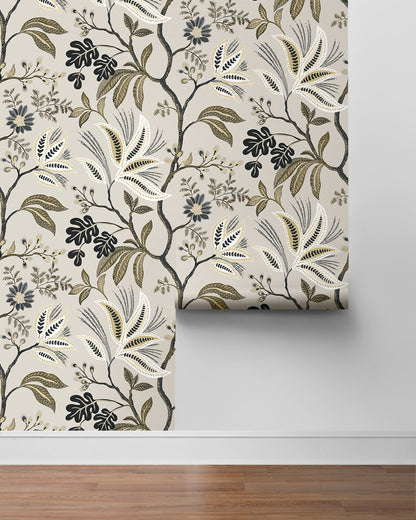 NextWall  Forest Flourish Botanical Contemporary Grey   - NW57908