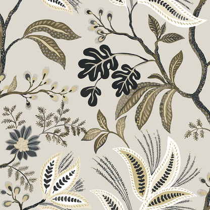NextWall  Forest Flourish Botanical Contemporary Grey   - NW57908