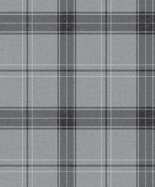 NextWall NextWall Peel & Stick Manorvale Plaid Plaid Traditional Grey Matte Sidewall - NW58010