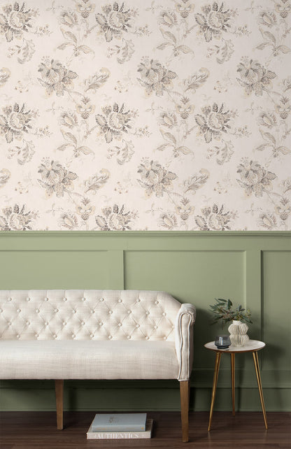 NextWall  Anelda Jacobean Floral Vintage Off-White   - NW59105