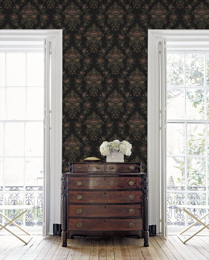 NextWall  Hasset Tapestry Floral Floral Vintage Black   - NW59200