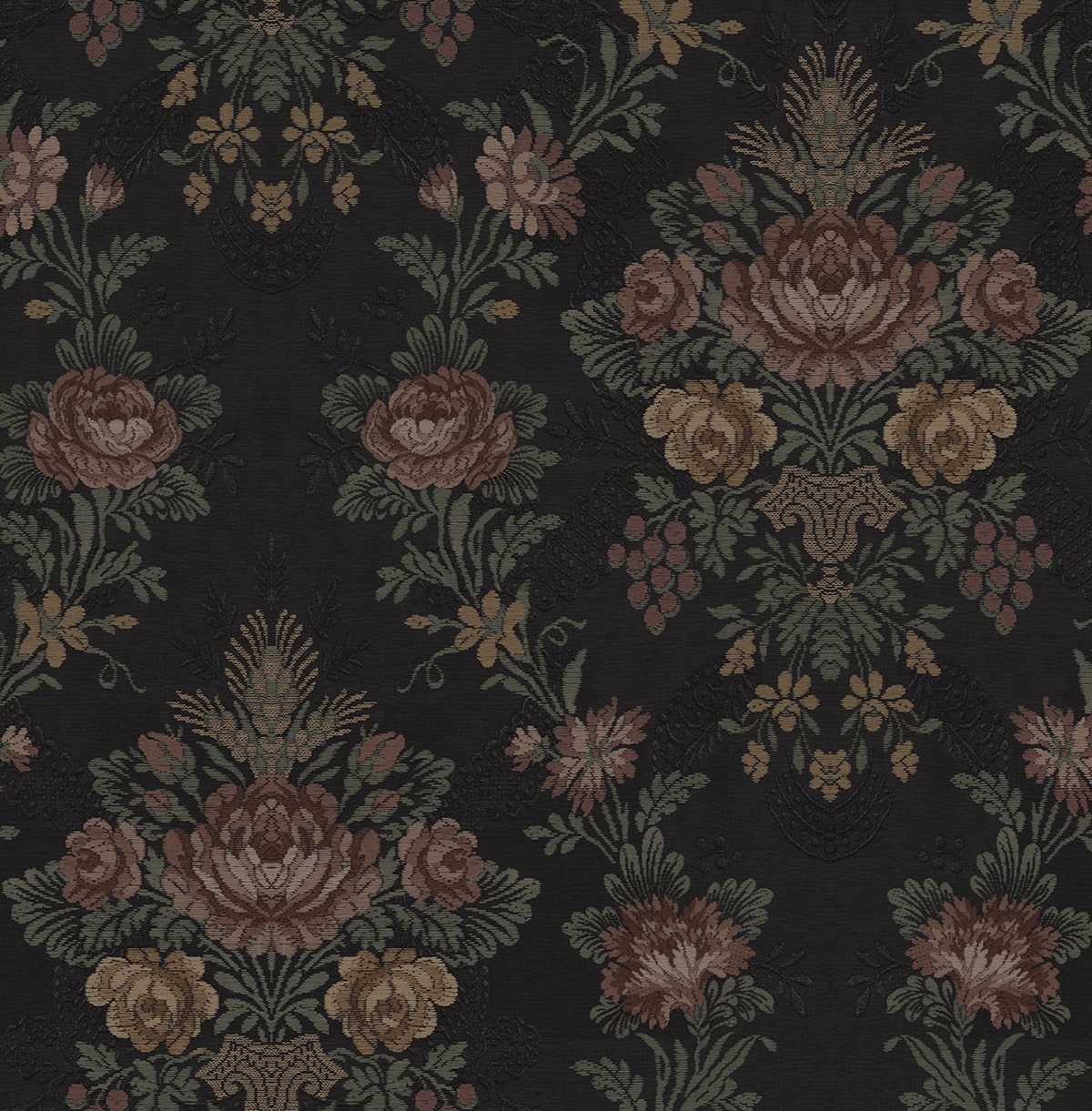 NextWall  Hasset Tapestry Floral Floral Vintage Black   - NW59200