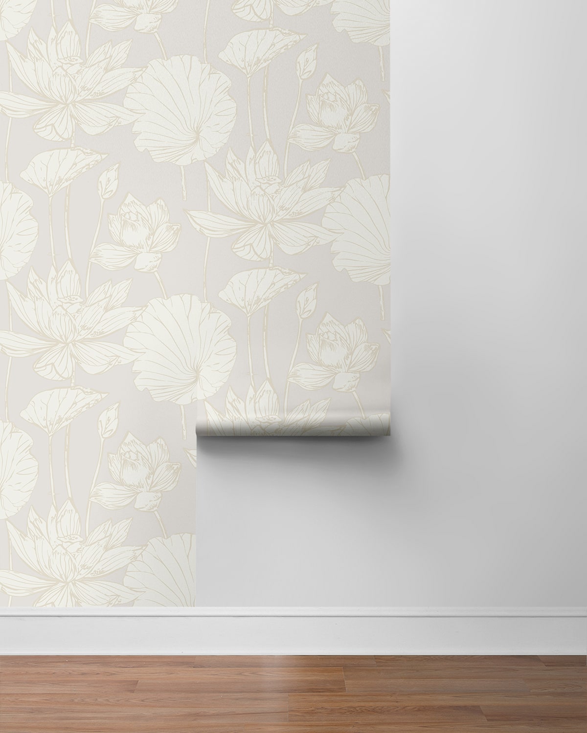 NextWall  Lotus Garden Floral Floral Contemporary Off-White   - NW59700