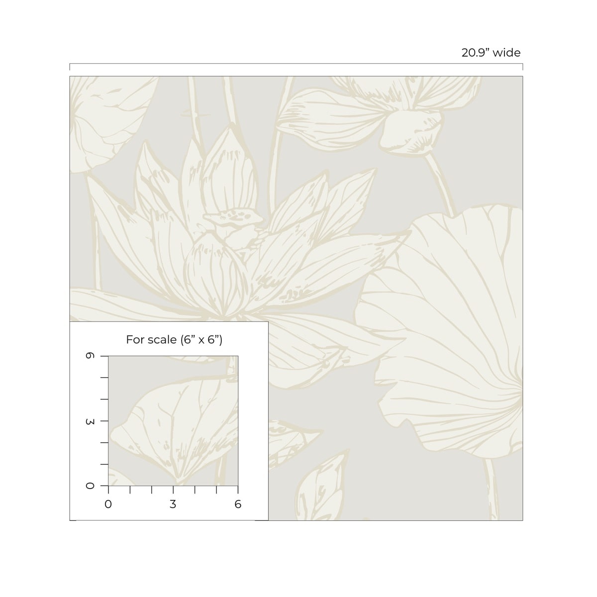 NextWall  Lotus Garden Floral Floral Contemporary Off-White   - NW59700