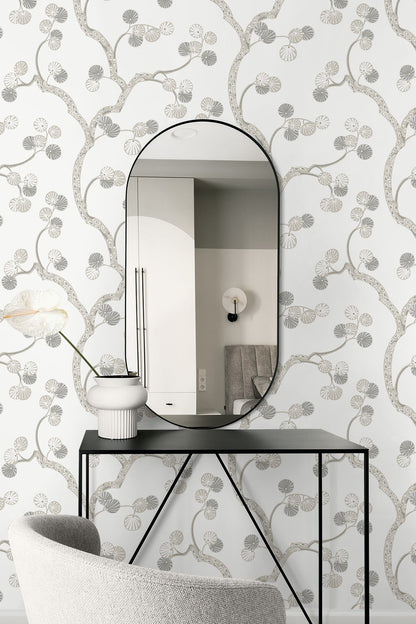 NextWall  Woodland Whimsy Floral Contemporary Off-White   - NW59800