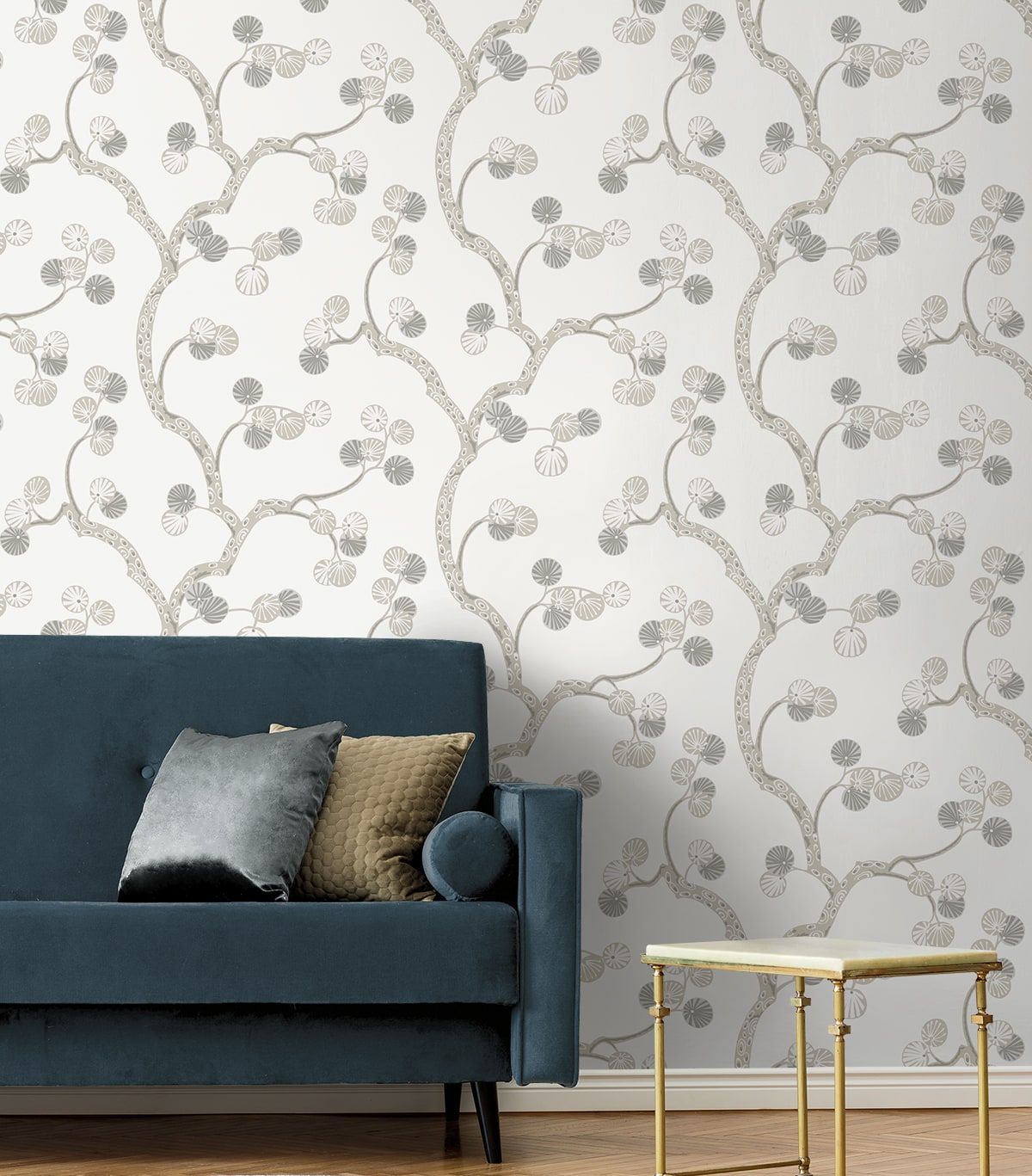 NextWall  Woodland Whimsy Floral Contemporary Off-White   - NW59800