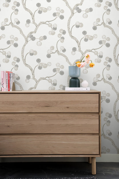 NextWall  Woodland Whimsy Floral Contemporary Off-White   - NW59800