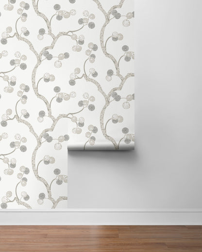 NextWall  Woodland Whimsy Floral Contemporary Off-White   - NW59800