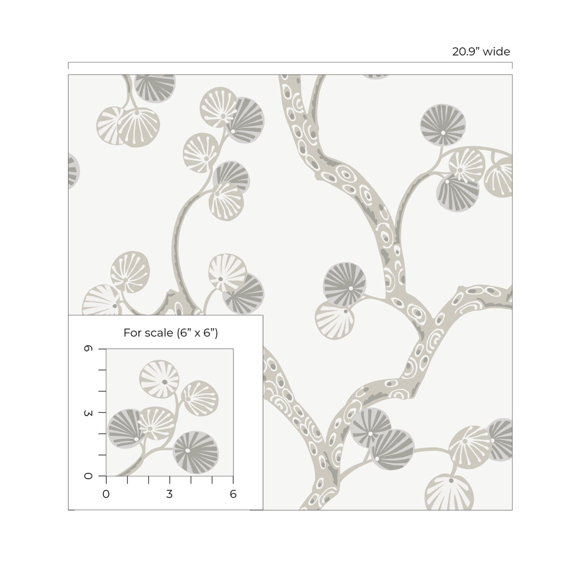 NextWall  Woodland Whimsy Floral Contemporary Off-White   - NW59800