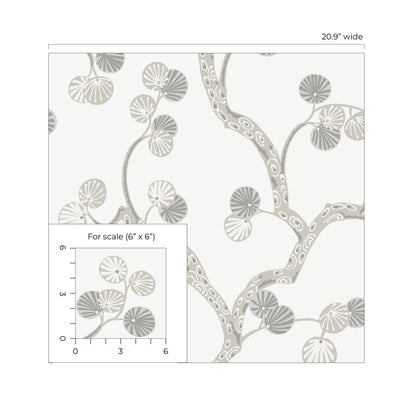 NextWall  Woodland Whimsy Floral Contemporary Off-White   - NW59800