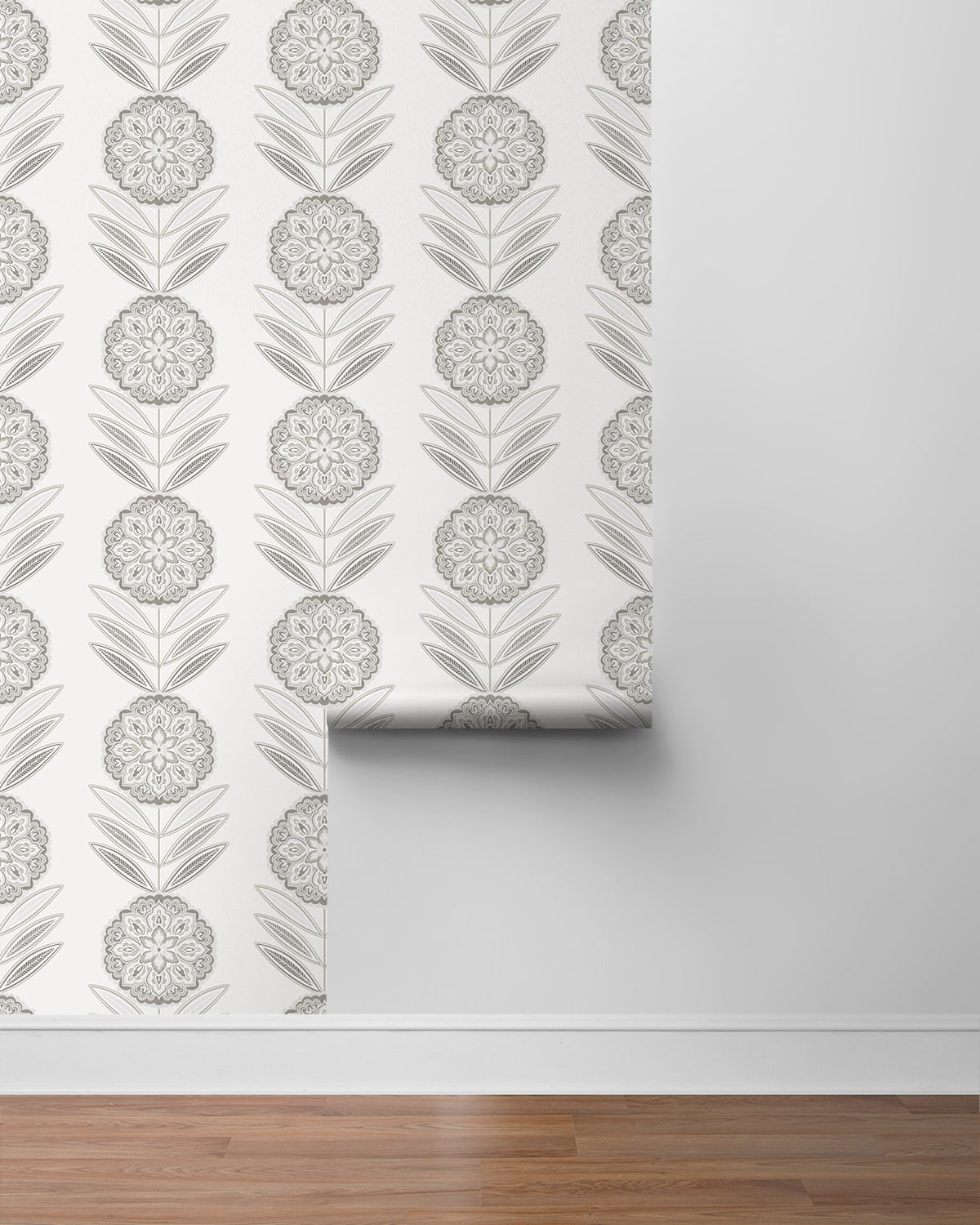 NextWall  Folk Flowers Floral Contemporary Off-White   - NW59900