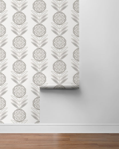 NextWall  Folk Flowers Floral Contemporary Off-White   - NW59900