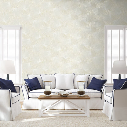 NextWall  Palmate Leaf Frond Botanical Coastal Off-White   - NW60100