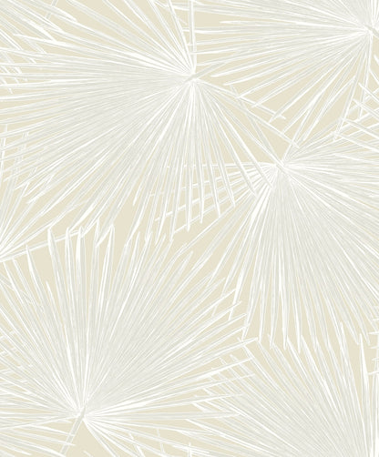 NextWall  Palmate Leaf Frond Botanical Coastal Off-White   - NW60100