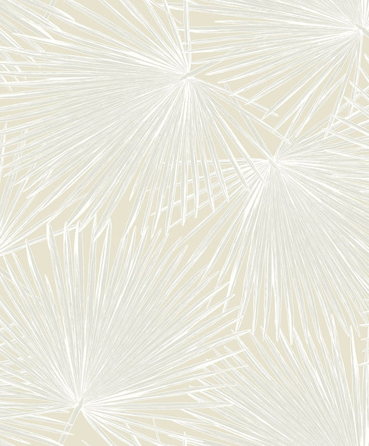 NextWall  Palmate Leaf Frond Botanical Coastal Off-White   - NW60100