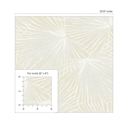 NextWall  Palmate Leaf Frond Botanical Coastal Off-White   - NW60100