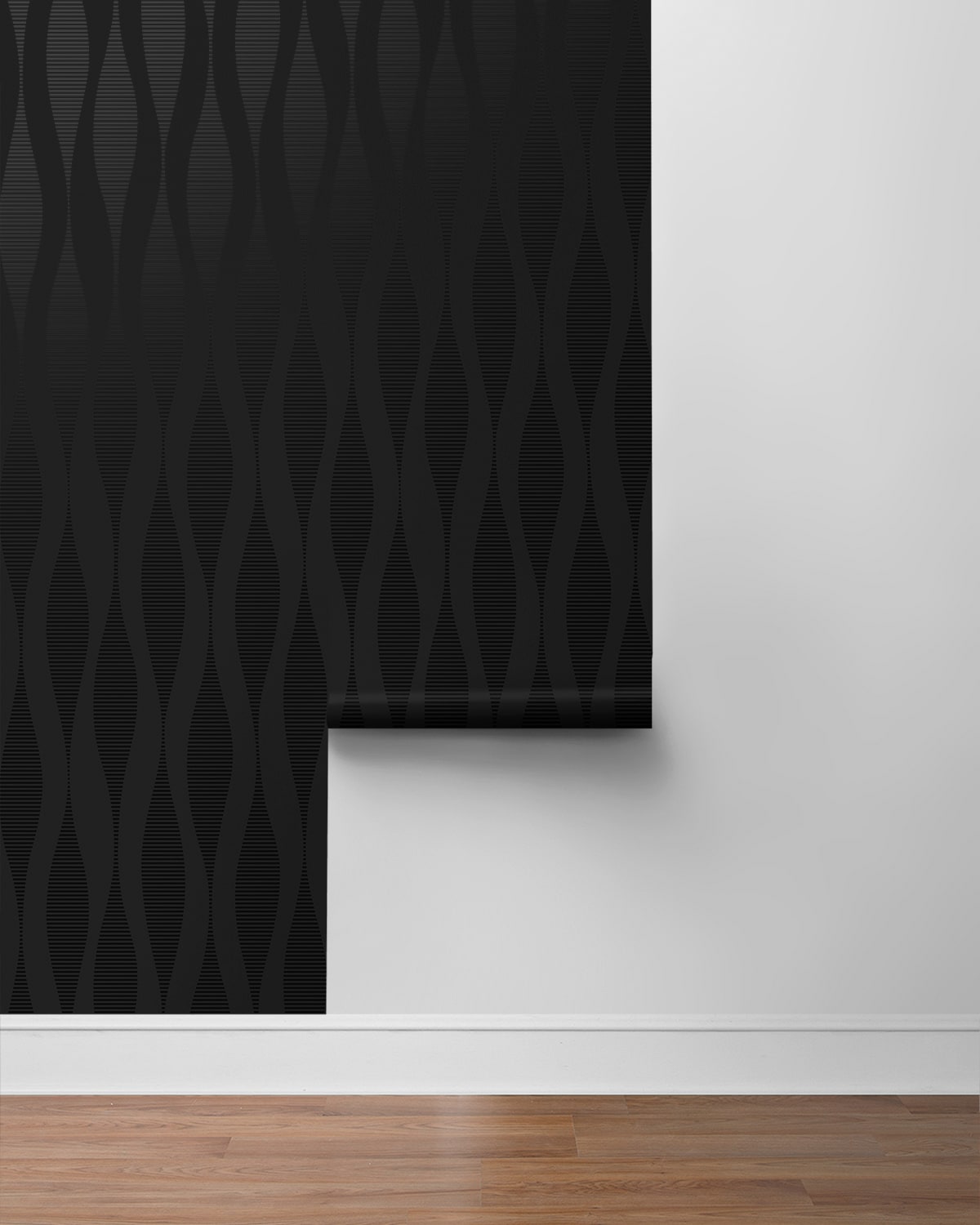 NextWall  Ikat Ellipse Geometric Contemporary Black   - NW60200