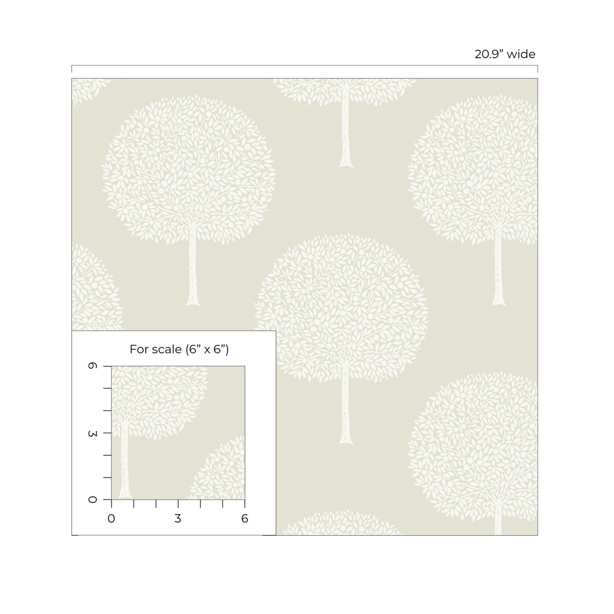 NextWall  Tree Orchard Botanical Contemporary Off-White   - NW60300