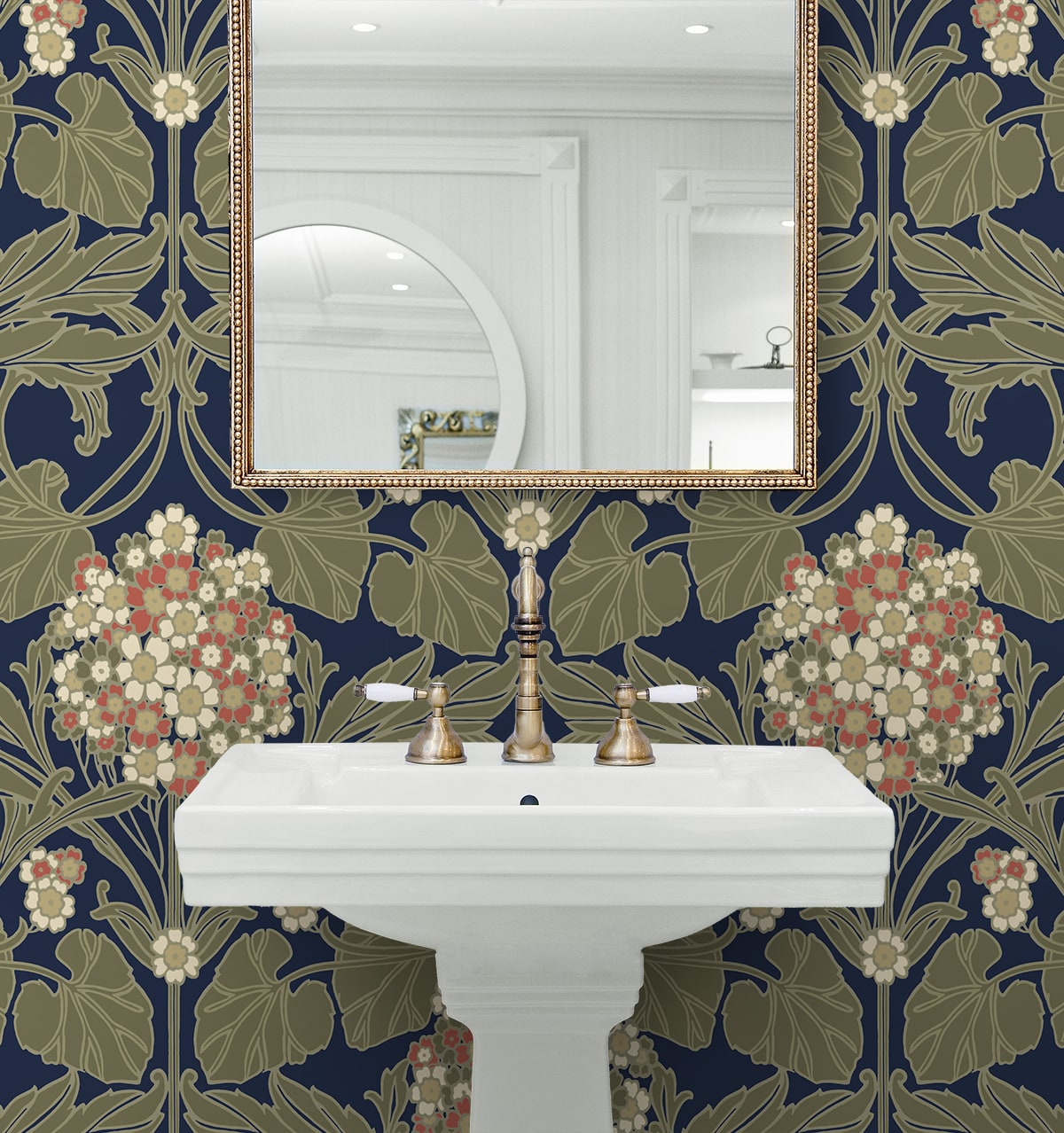 NextWall  Hydrangea Floral Floral Vintage Blue   - NW60402