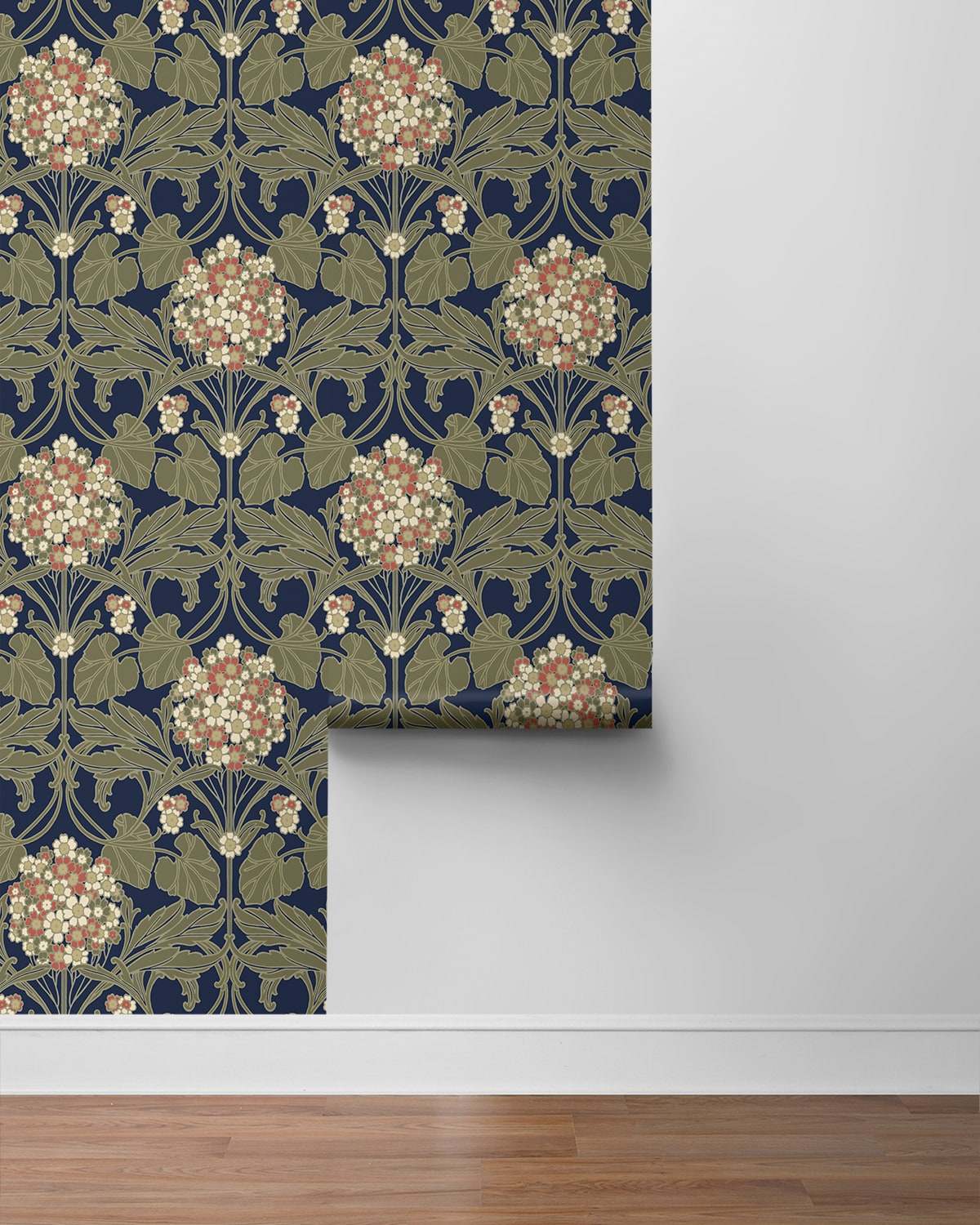 NextWall  Hydrangea Floral Floral Vintage Blue   - NW60402