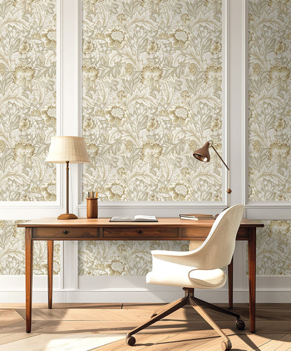 NextWall  Acanthus Garden Floral Floral Vintage Beige   - NW60507