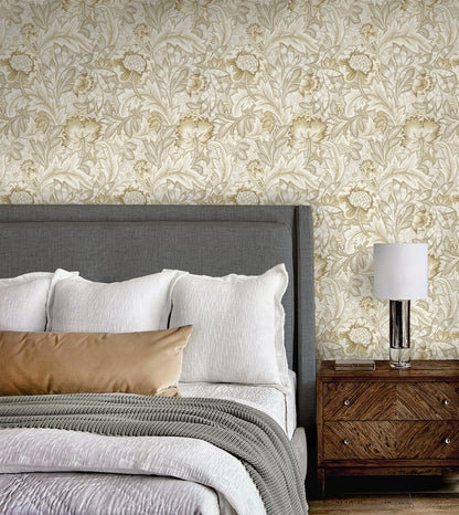 NextWall  Acanthus Garden Floral Floral Vintage Beige   - NW60507