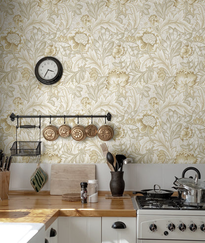 NextWall  Acanthus Garden Floral Floral Vintage Beige   - NW60507