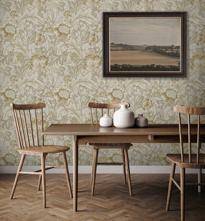 NextWall  Acanthus Garden Floral Floral Vintage Beige   - NW60507