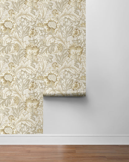 NextWall  Acanthus Garden Floral Floral Vintage Beige   - NW60507