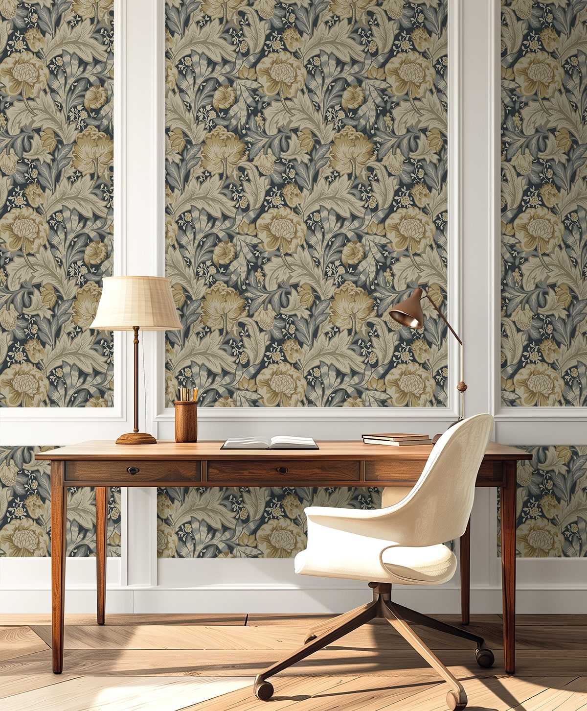 NextWall  Acanthus Garden Floral Floral Vintage Beige   - NW60508