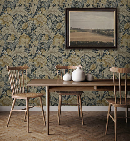 NextWall  Acanthus Garden Floral Floral Vintage Beige   - NW60508