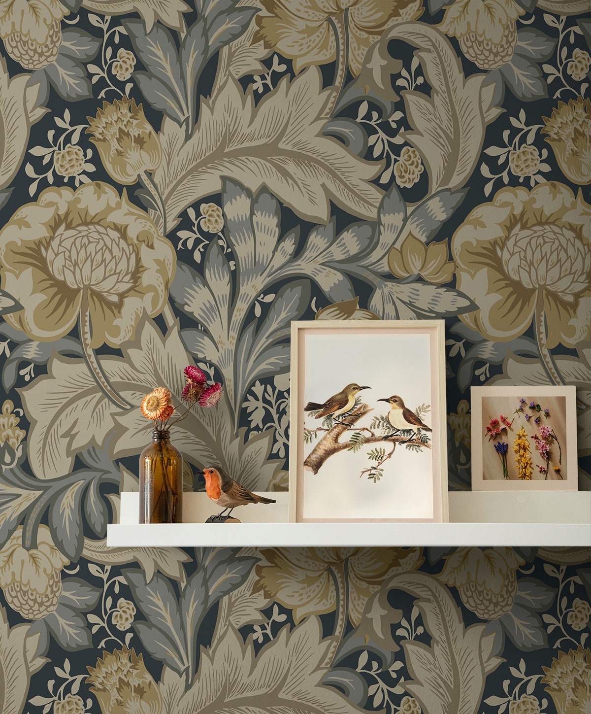 NextWall  Acanthus Garden Floral Floral Vintage Beige   - NW60508