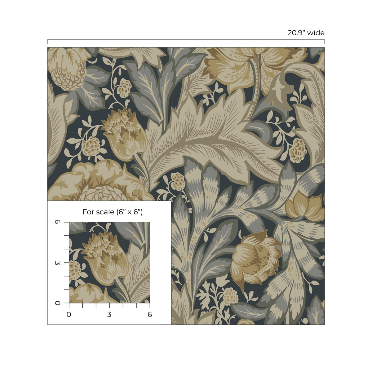 NextWall  Acanthus Garden Floral Floral Vintage Beige   - NW60508